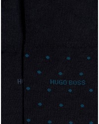 Мужские темно-синие носки в горошек от Hugo Boss