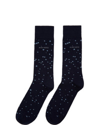Мужские темно-синие носки в горошек от BOSS