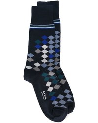 Мужские темно-синие носки в шотландскую клетку от Paul Smith