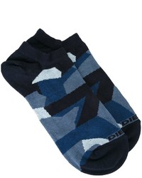 Мужские темно-синие носки с камуфляжным принтом от Diesel