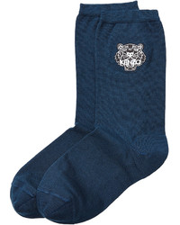 Темно-синие носки с принтом