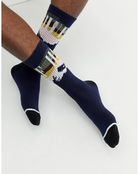 Мужские темно-синие носки с принтом от HUF