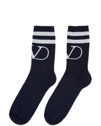 Мужские темно-синие носки с принтом от Valentino