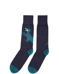 Мужские темно-синие носки с принтом от Ps By Paul Smith