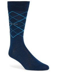 Темно-синие носки с ромбами