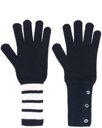 Мужские темно-синие перчатки от Thom Browne