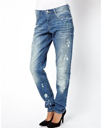 Темно-синие рваные джинсы-бойфренды от Asos