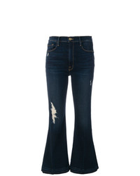 Темно-синие рваные джинсы-клеш от Frame Denim