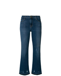 Темно-синие рваные джинсы-клеш от J Brand