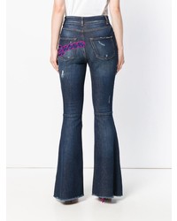 Темно-синие рваные джинсы-клеш от Dolce & Gabbana