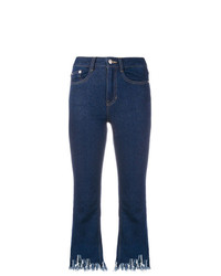 Темно-синие рваные джинсы-клеш от Sjyp