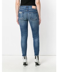 Темно-синие рваные джинсы скинни от Moussy Vintage