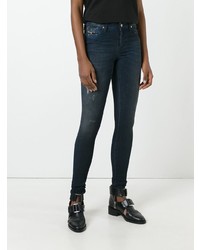 Темно-синие рваные джинсы скинни от Diesel