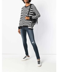 Темно-синие рваные джинсы скинни от Diesel