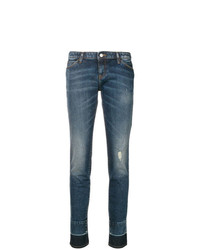 Темно-синие рваные джинсы скинни от Emporio Armani