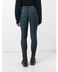 Темно-синие рваные джинсы скинни от Diesel