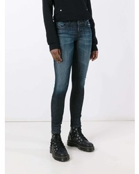 Темно-синие рваные джинсы скинни от Diesel