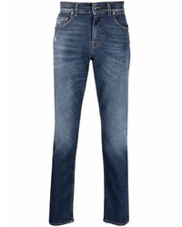 Мужские темно-синие рваные джинсы от 7 For All Mankind