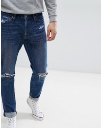 Мужские темно-синие рваные джинсы от Abercrombie & Fitch