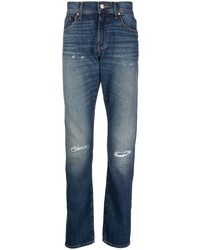 Мужские темно-синие рваные джинсы от Armani Exchange
