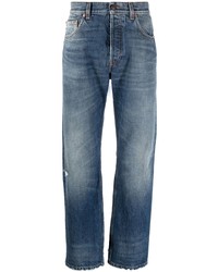 Мужские темно-синие рваные джинсы от Balenciaga
