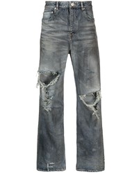 Мужские темно-синие рваные джинсы от Balenciaga