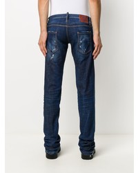Мужские темно-синие рваные джинсы от DSQUARED2