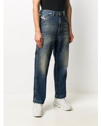 Мужские темно-синие рваные джинсы от Diesel