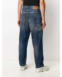 Мужские темно-синие рваные джинсы от Diesel