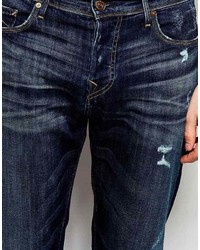 Мужские темно-синие рваные джинсы от True Religion