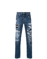 Мужские темно-синие рваные джинсы от Department 5