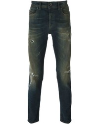 Мужские темно-синие рваные джинсы от Diesel Black Gold
