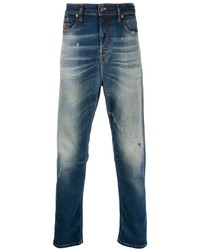 Мужские темно-синие рваные джинсы от Diesel