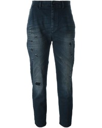 Женские темно-синие рваные джинсы от Diesel