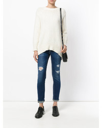 Женские темно-синие рваные джинсы от Dondup