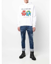 Мужские темно-синие рваные джинсы от DSQUARED2