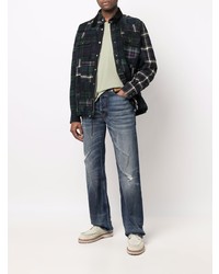 Мужские темно-синие рваные джинсы от Palm Angels