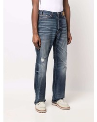 Мужские темно-синие рваные джинсы от Palm Angels