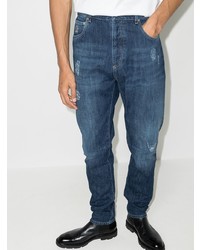 Мужские темно-синие рваные джинсы от Brunello Cucinelli