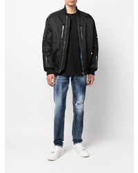 Мужские темно-синие рваные джинсы от DSQUARED2