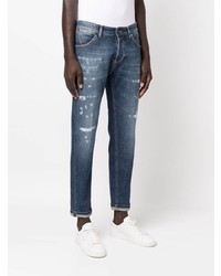 Мужские темно-синие рваные джинсы от PT TORINO