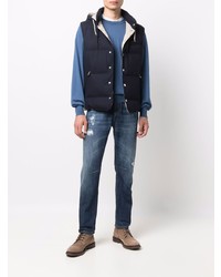 Мужские темно-синие рваные джинсы от Brunello Cucinelli