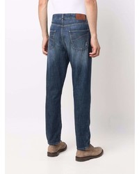 Мужские темно-синие рваные джинсы от Brunello Cucinelli