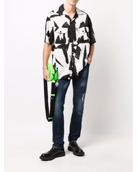 Мужские темно-синие рваные джинсы от Philipp Plein