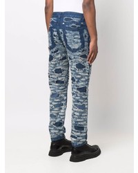 Мужские темно-синие рваные джинсы от Givenchy