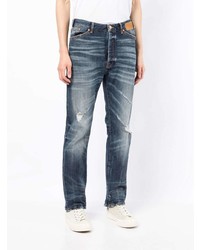 Мужские темно-синие рваные джинсы от Palm Angels