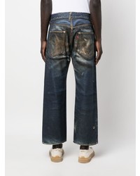 Мужские темно-синие рваные джинсы от Junya Watanabe MAN