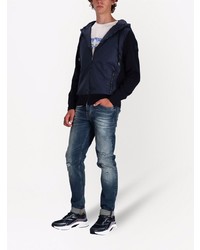 Мужские темно-синие рваные джинсы от BOSS