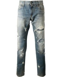 Мужские темно-синие рваные джинсы от Dolce & Gabbana