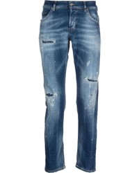 Мужские темно-синие рваные джинсы от Dondup